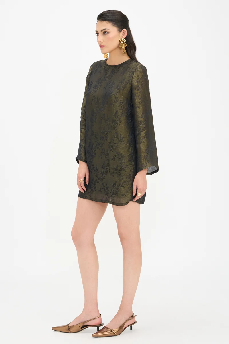 Swara|100% Viscose A-Line Mini Dress