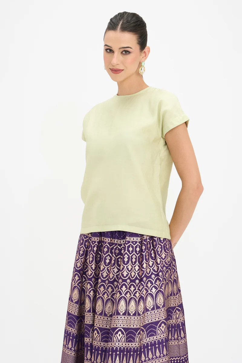 Marvini|100% Viscose High Neck Top