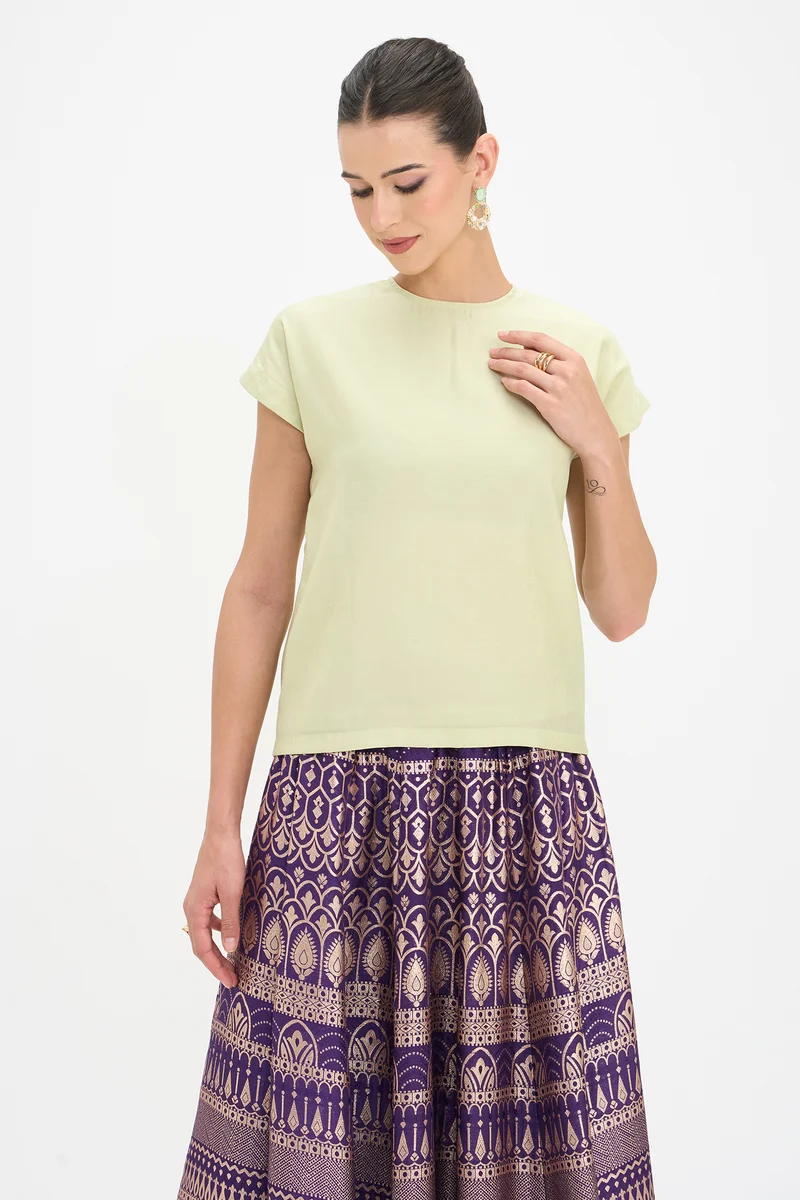 Marvini|100% Viscose High Neck Top