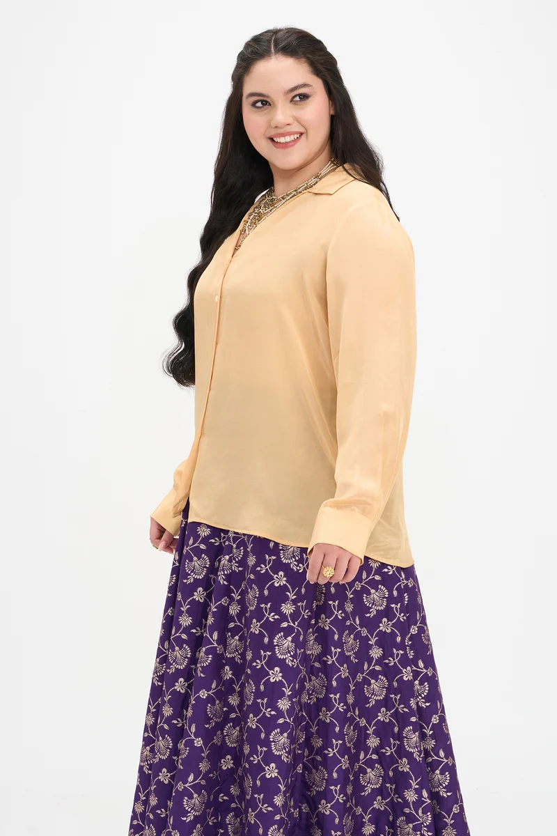 Kani|100% Viscose Shirt With V-Placket