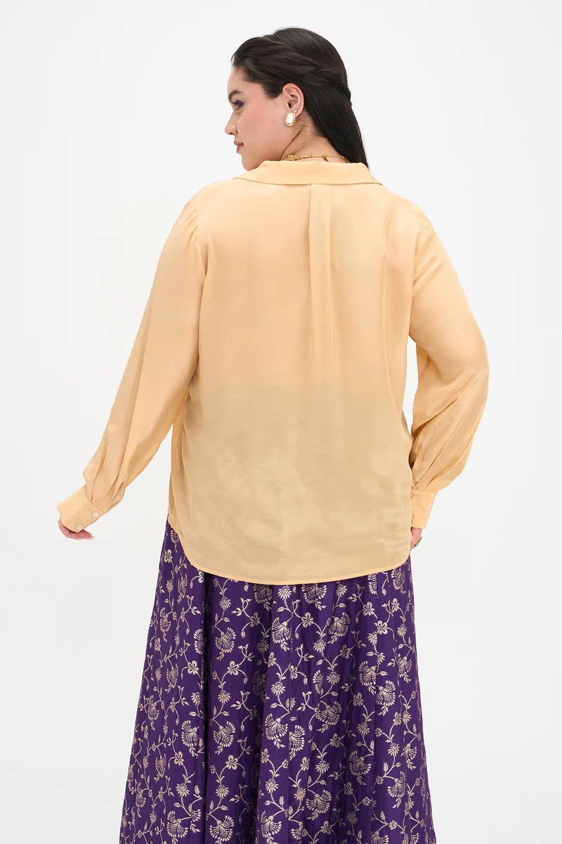Kani|100% Viscose Shirt With V-Placket