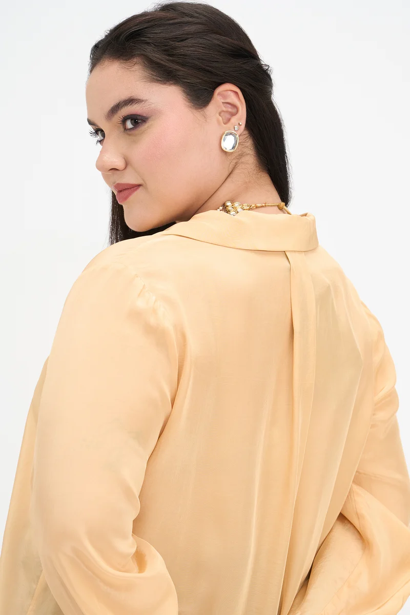 Kani|100% Viscose Shirt With V-Placket