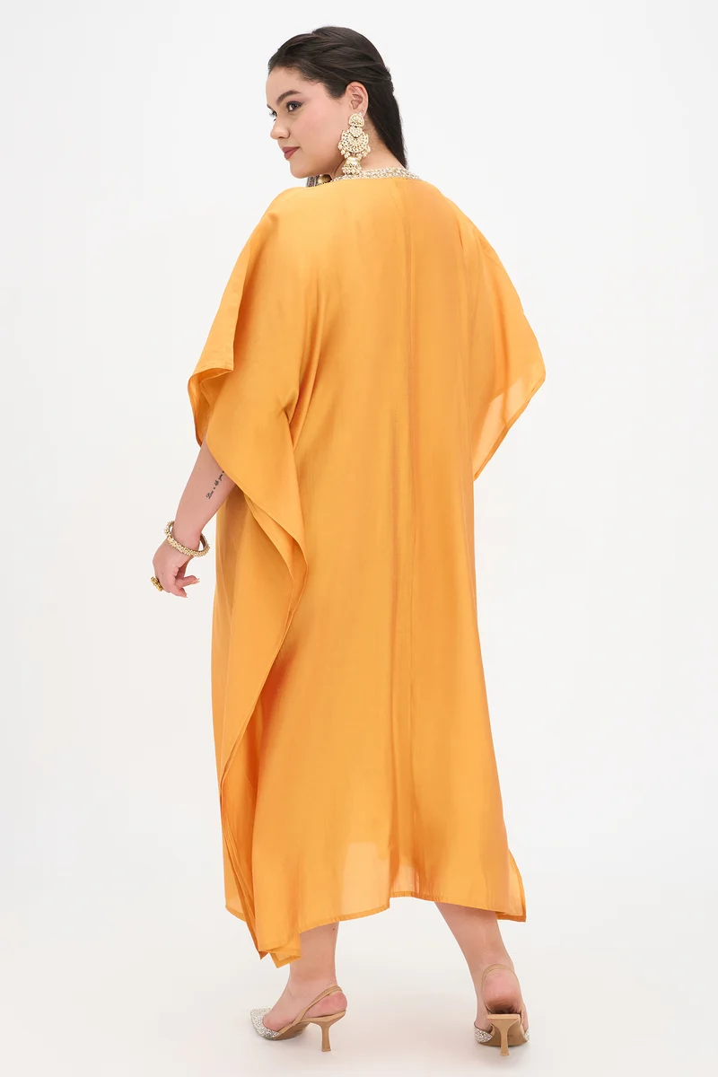 Mohini|Viscose Kaftan Maxi Dress With Lace