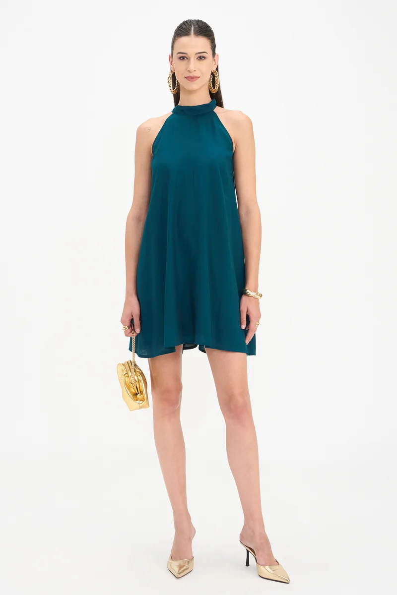 Rasika|100% Viscose Halterneck Mini Dress