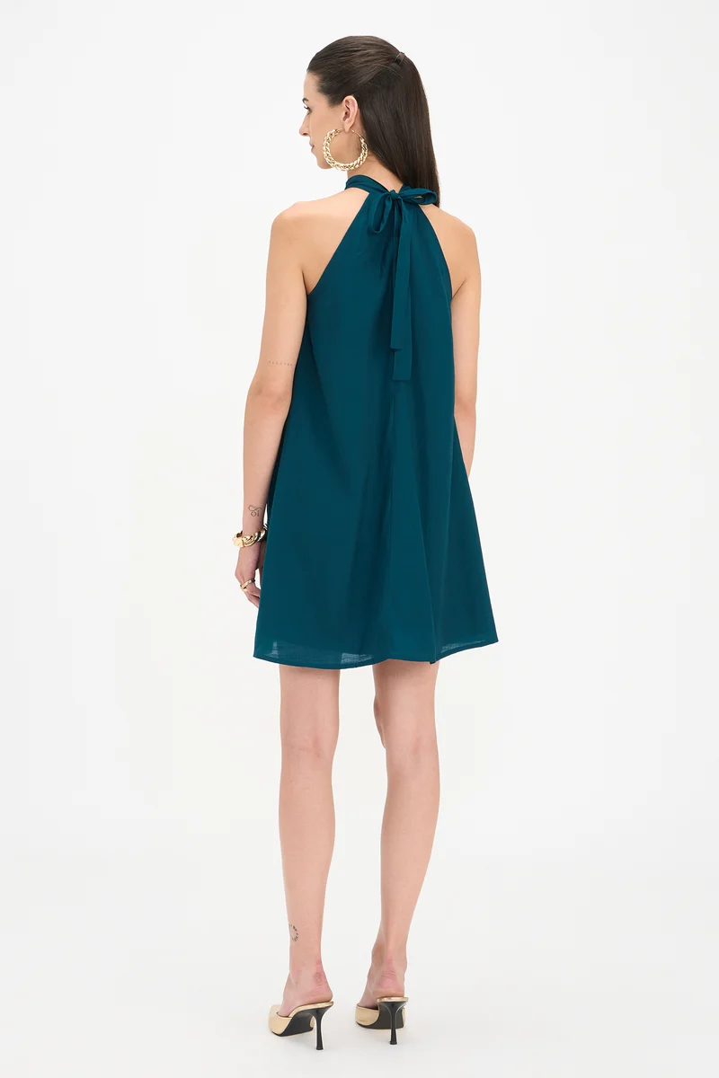 Rasika|100% Viscose Halterneck Mini Dress