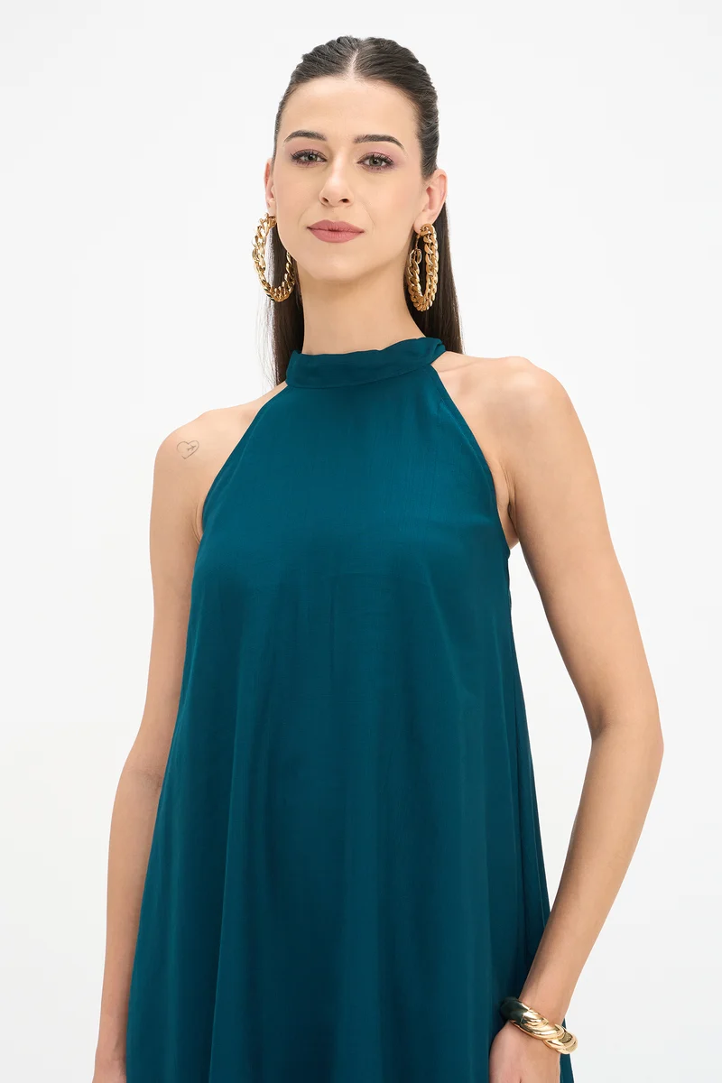 Rasika|100% Viscose Halterneck Mini Dress