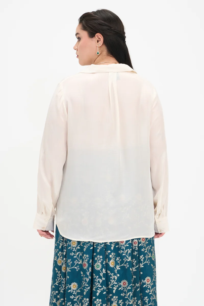 Malli|100% Viscose Shirt With V-Placket