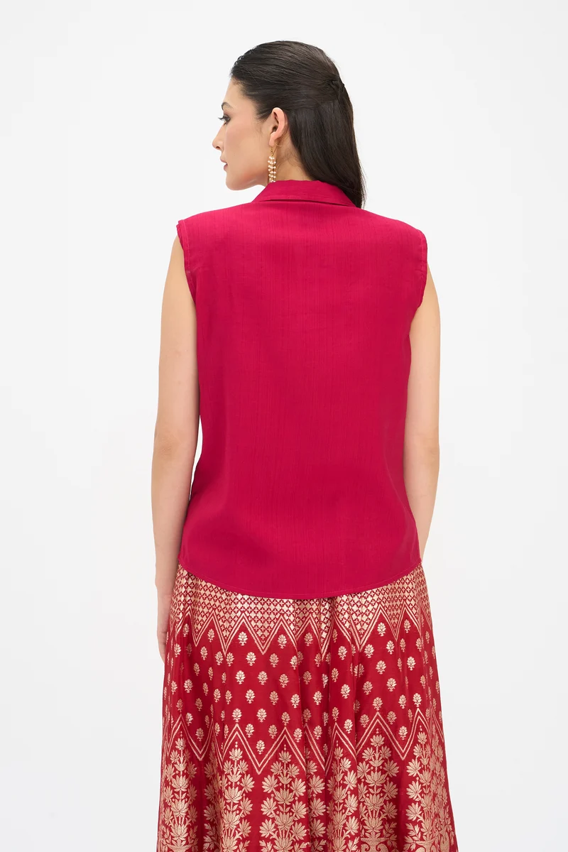 Pahari|100% Viscose Sleeveless Shirt
