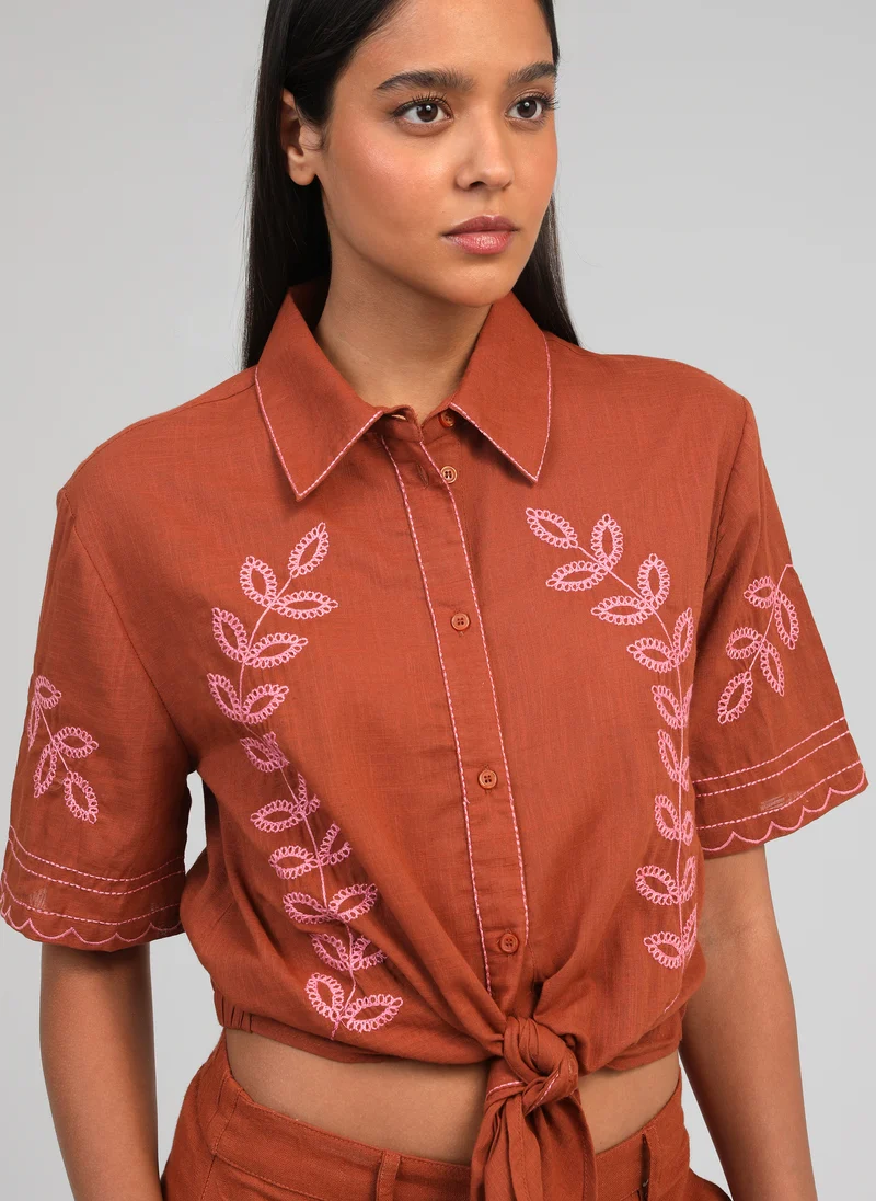 CHEMISE SILONA caramel