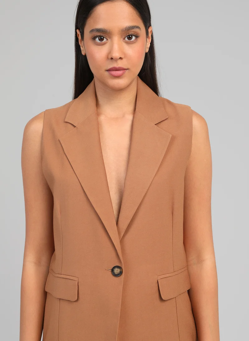 VESTE SANS MANCHES ZAKARITA daim