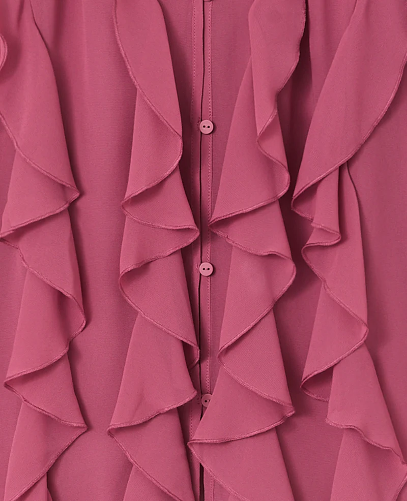 Blouse en voile avec volants et boutons