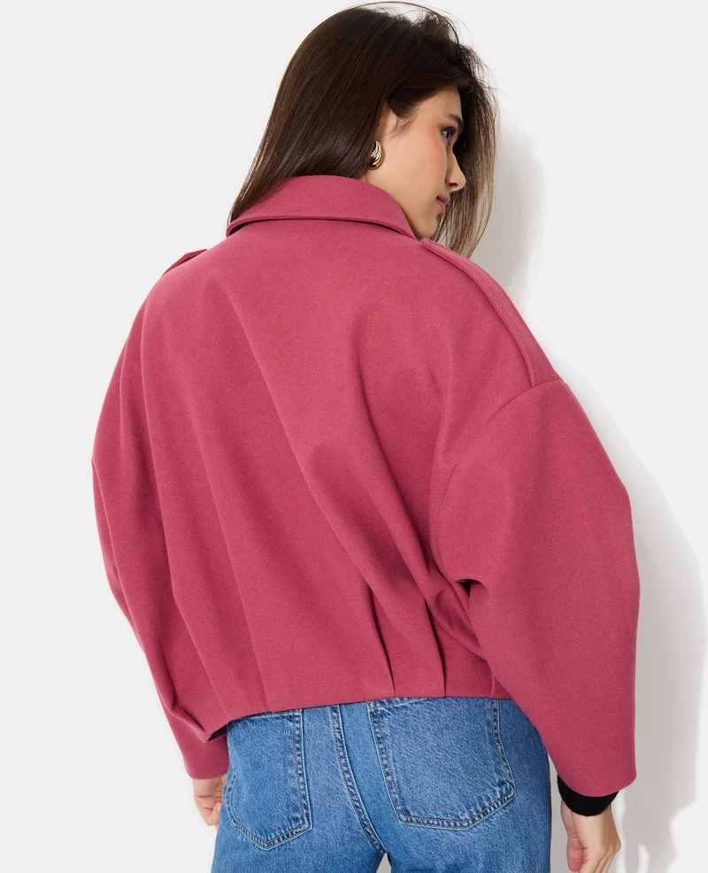 Blouson forme boule effet drap de laine