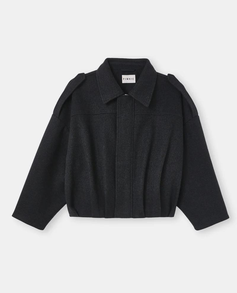 Blouson forme boule effet drap de laine