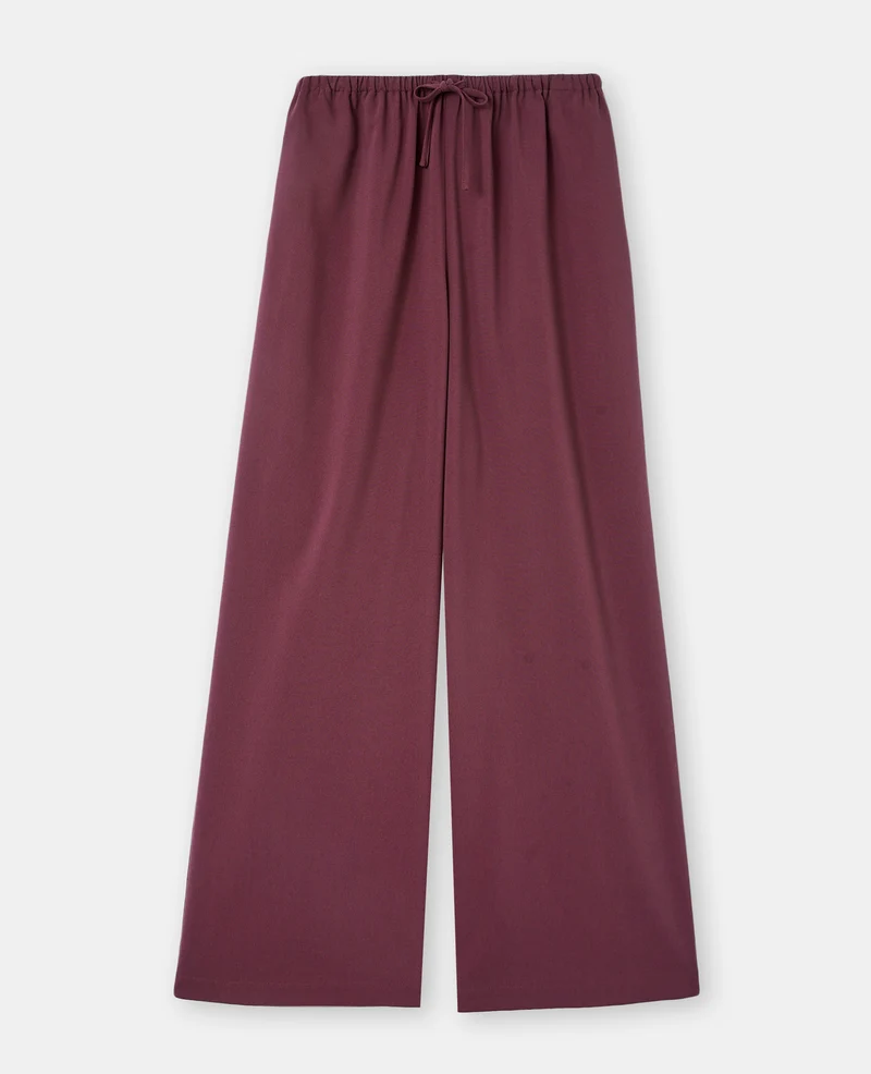 Pantalon droit et large avec lien coulissé
