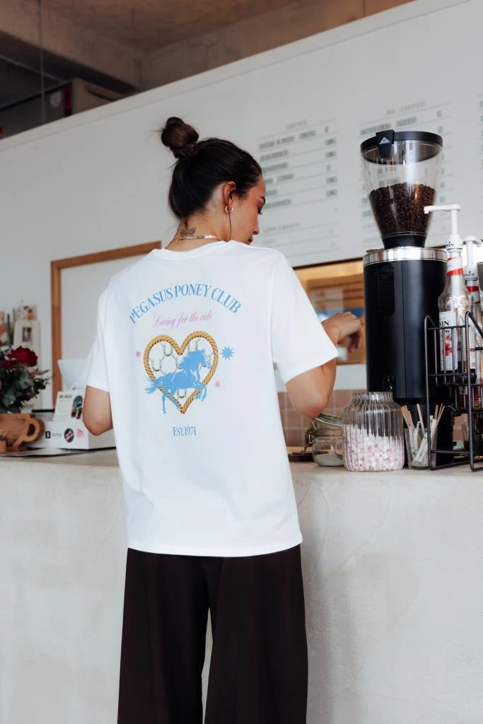T-shirt oversize avec print poitrine et dos