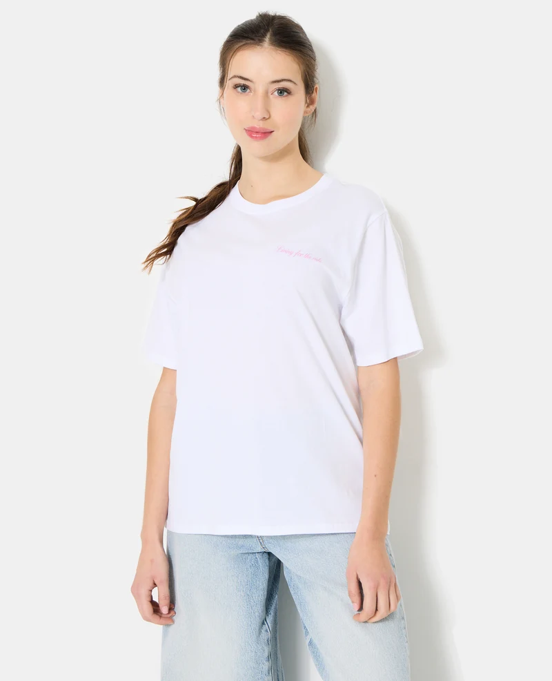 T-shirt oversize avec print poitrine et dos