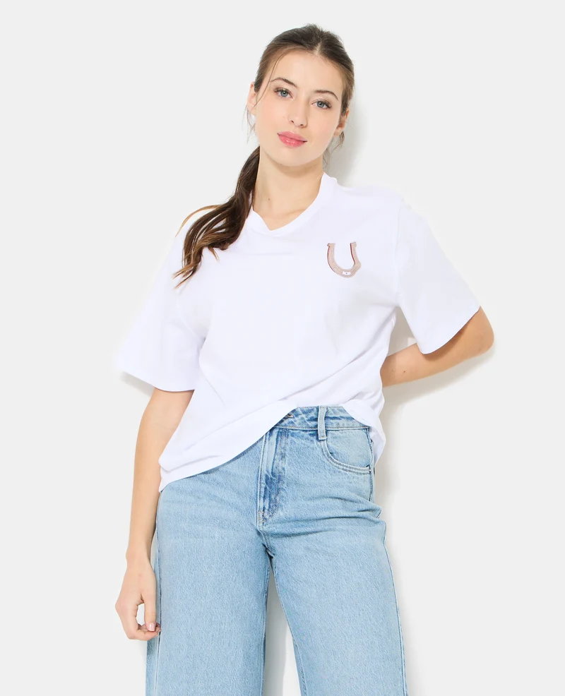 T-shirt oversize avec print poitrine et dos