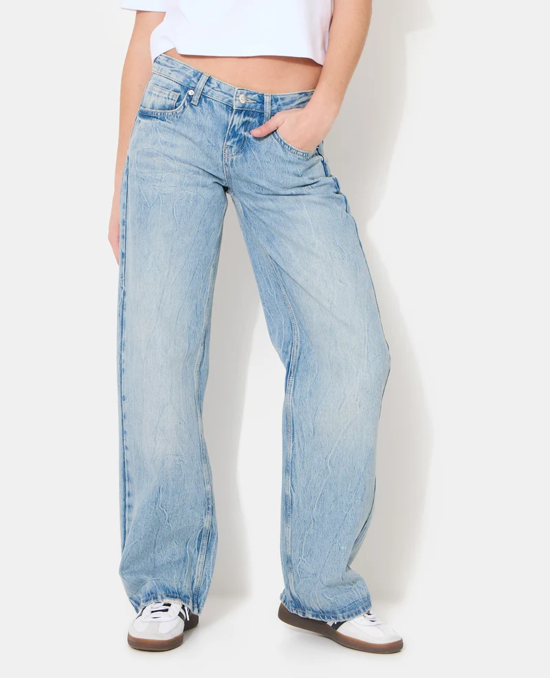Jean straight effet froissé avec étoiles pailletées