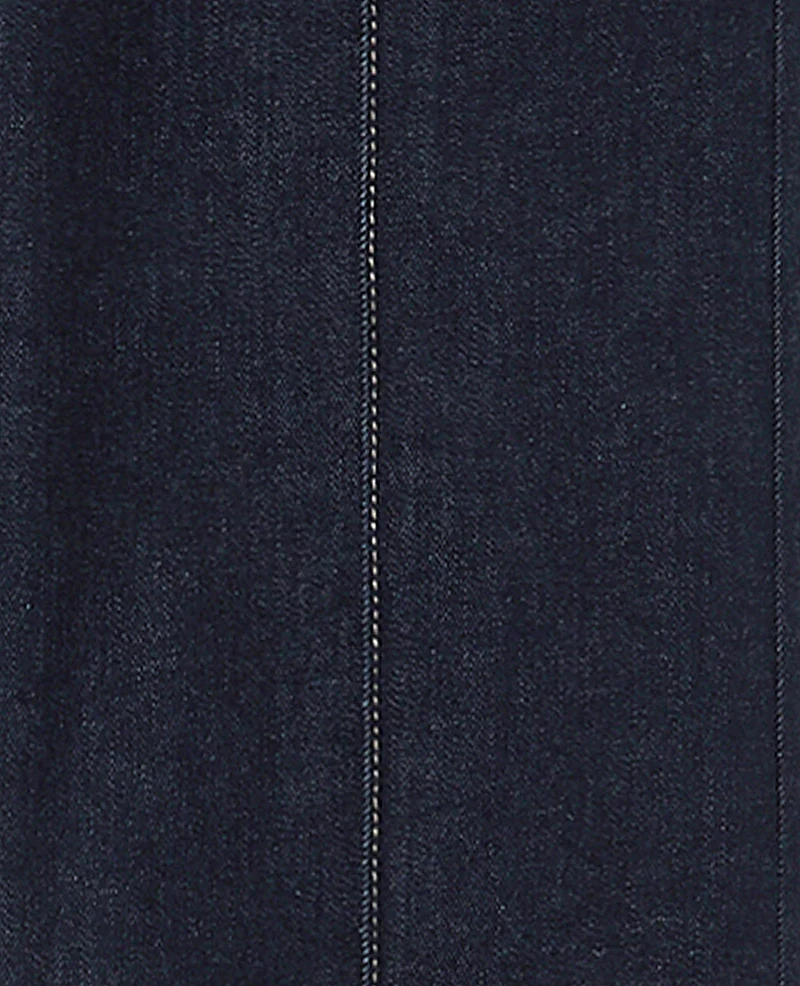 Jean straight taille haute avec détails coutures