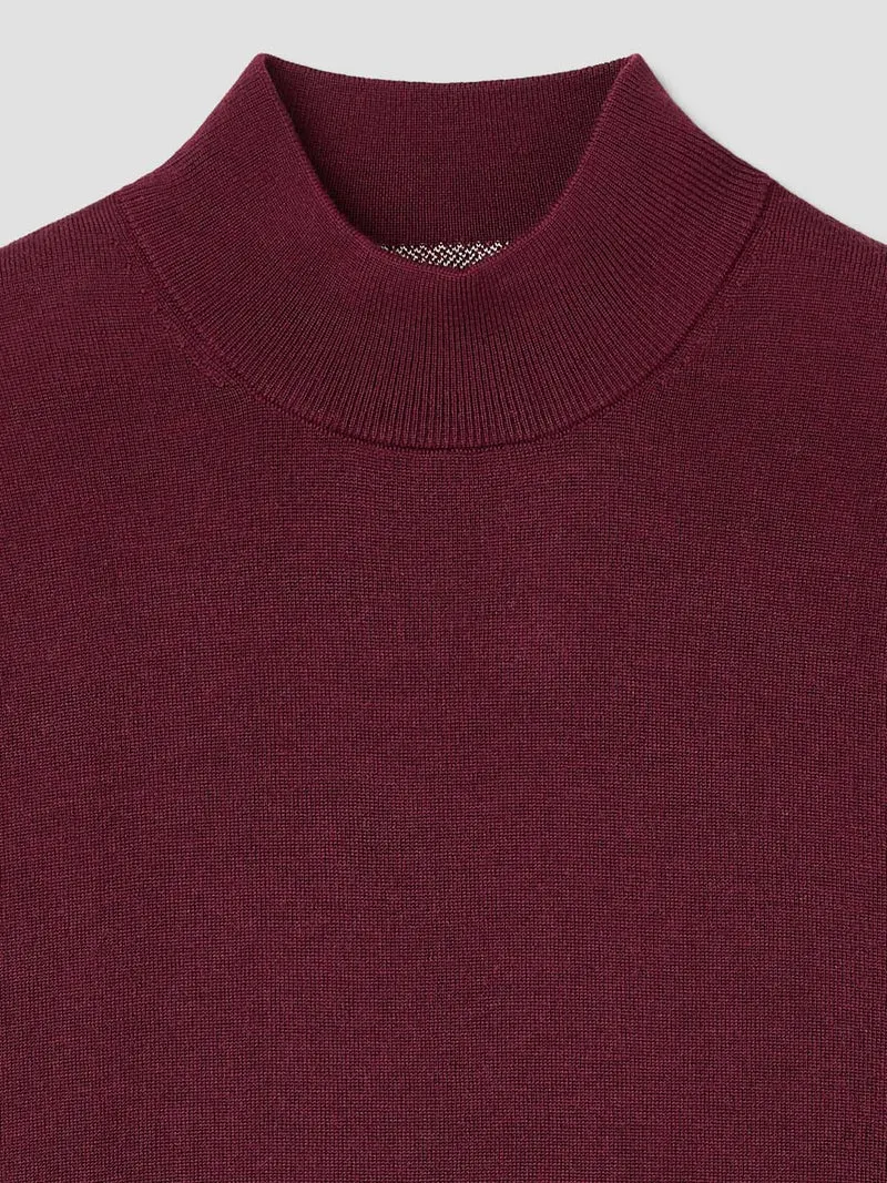 Pull col cheminée en laine Mérinos