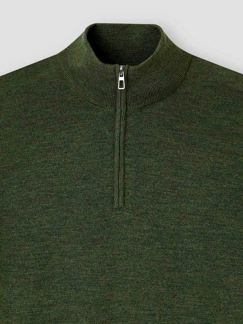 Pull col cheminée en laine Mérinos