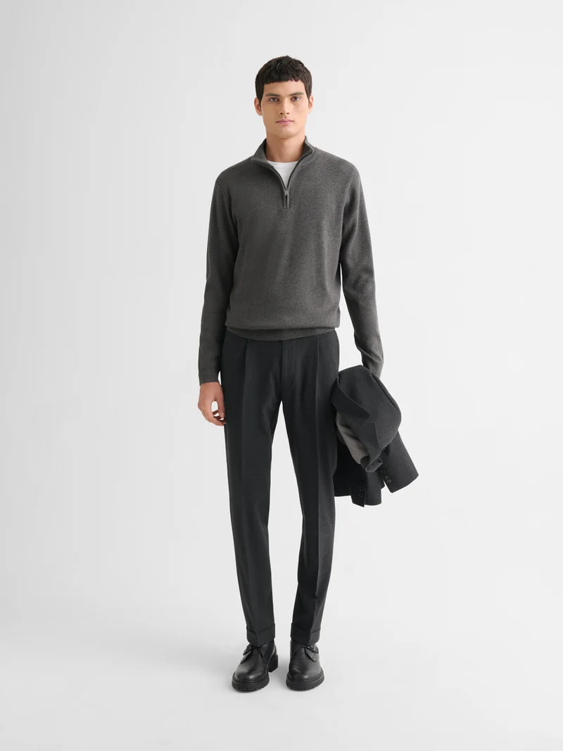 Pull col cheminée zippé
