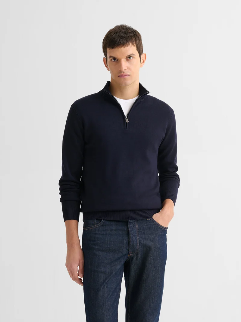 Pull col cheminée zippé