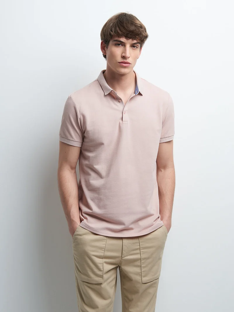 Polo à manches courtes en coton à motif