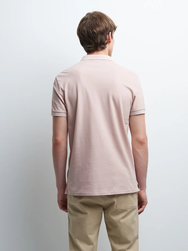 Polo à manches courtes en coton à motif