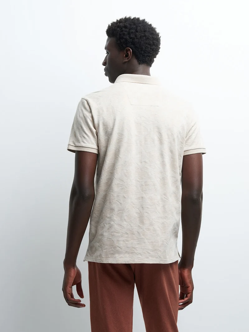 Polo à manches courtes jacquard bicolore