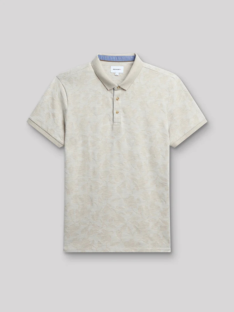 Polo à manches courtes jacquard bicolore