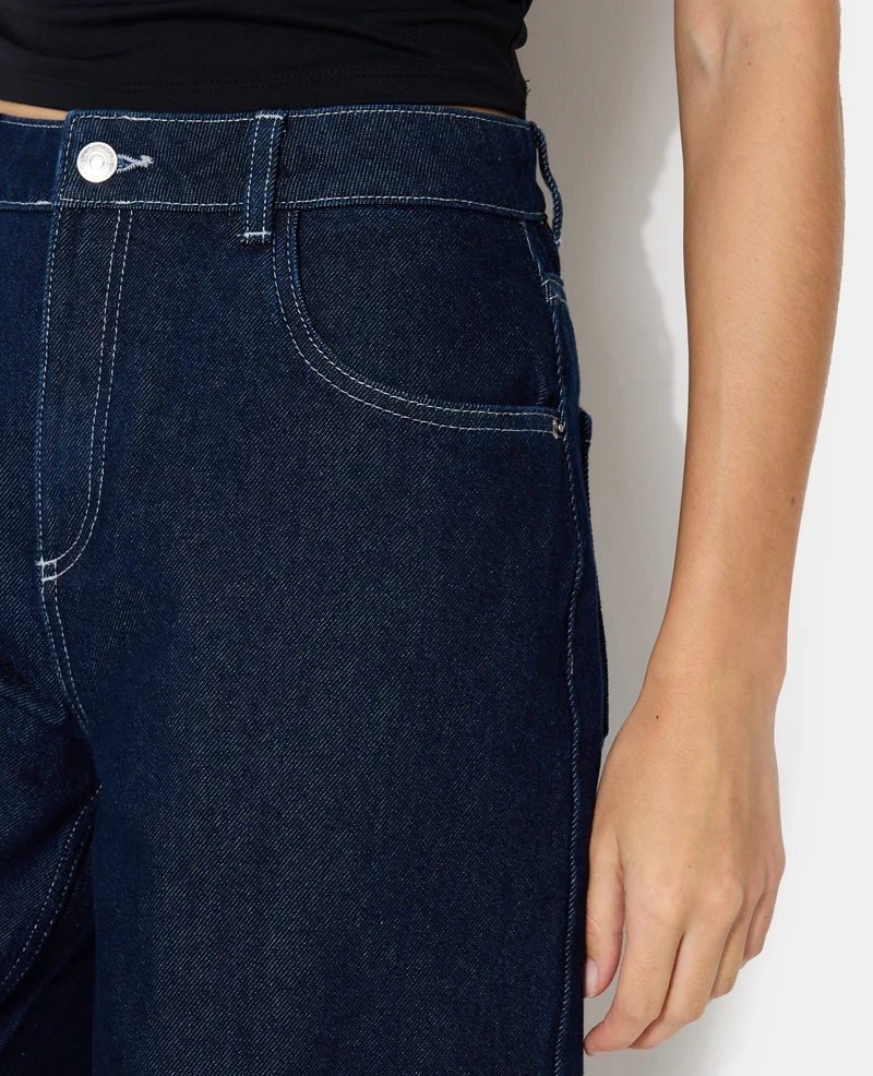 Jean barrel taille haute