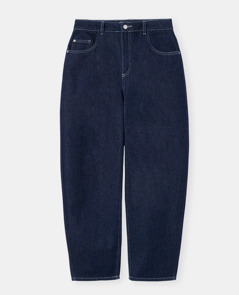 Jean barrel taille haute