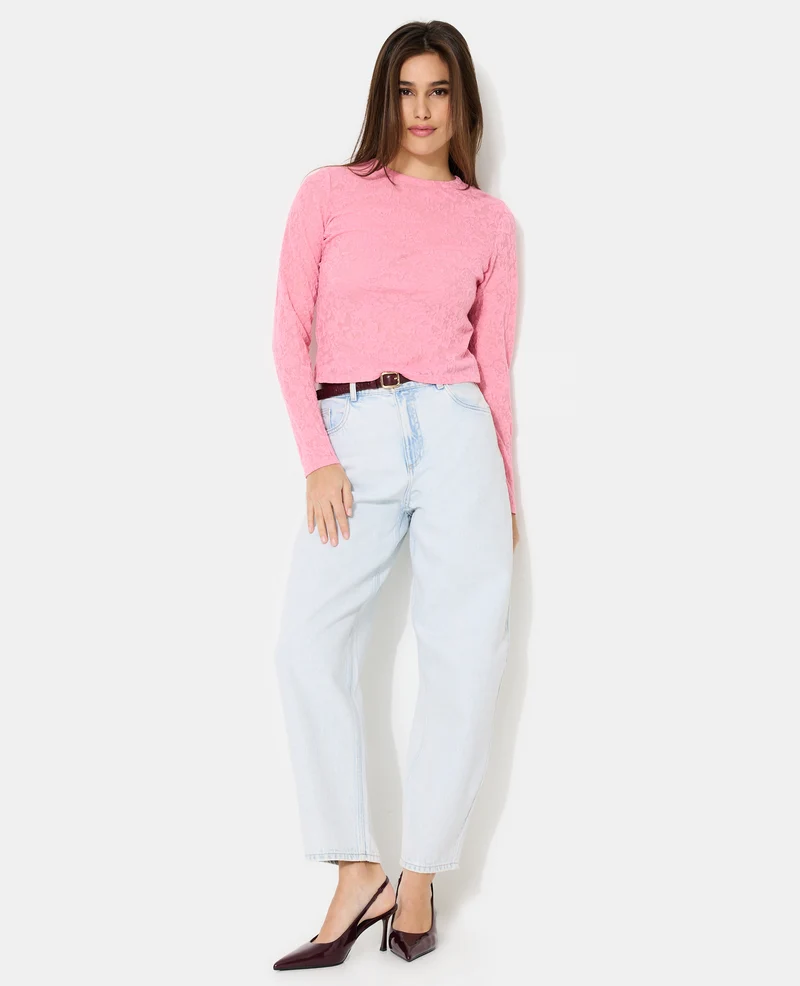 Jean barrel taille haute