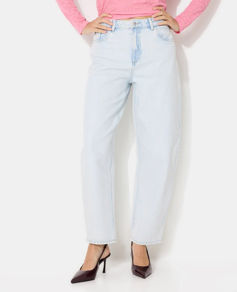 Jean barrel taille haute