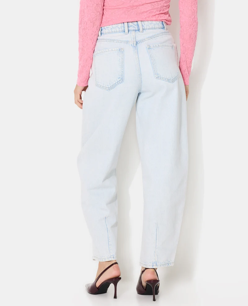 Jean barrel taille haute