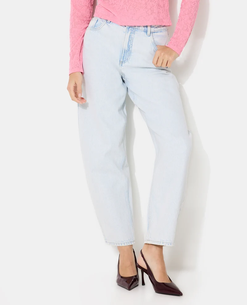 Jean barrel taille haute