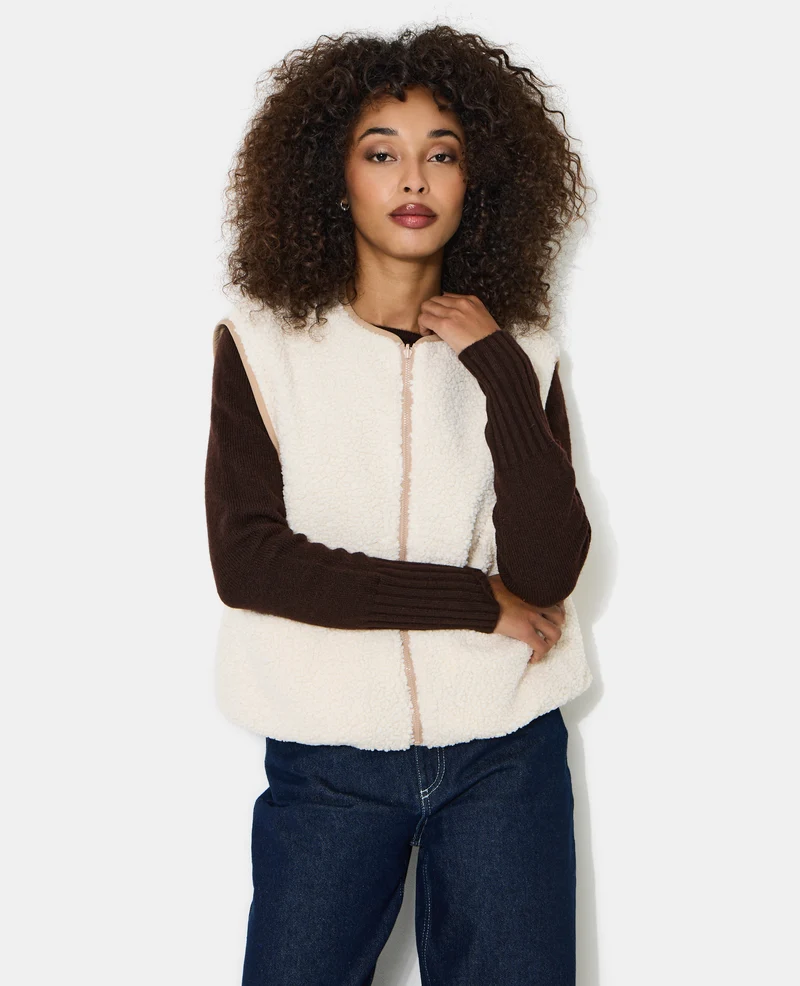 Veste sans manches réversible avec sherpa
