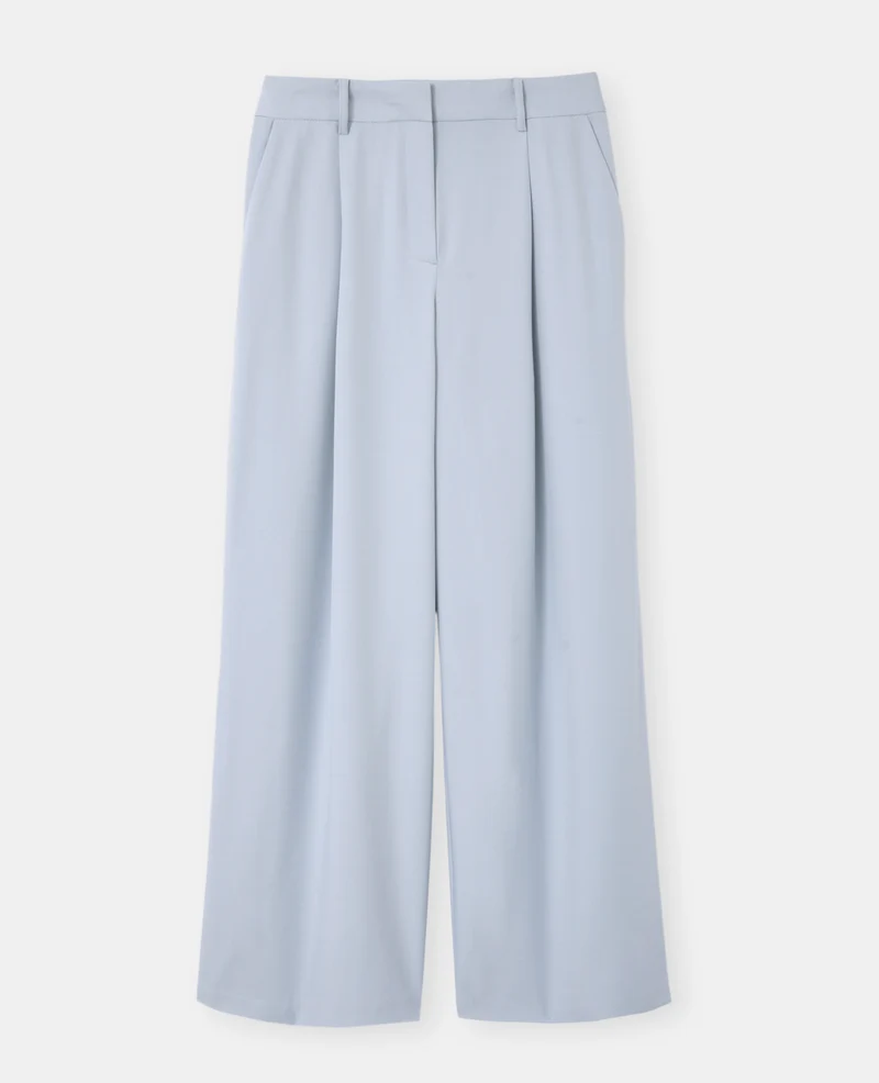Pantalon large et droit avec pinces