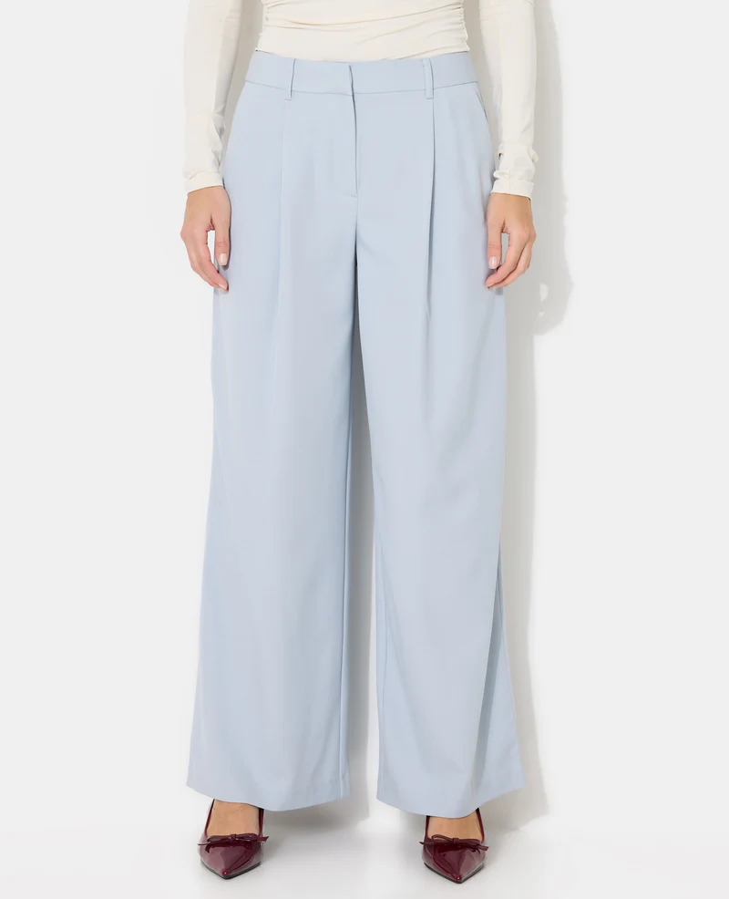 Pantalon large et droit avec pinces