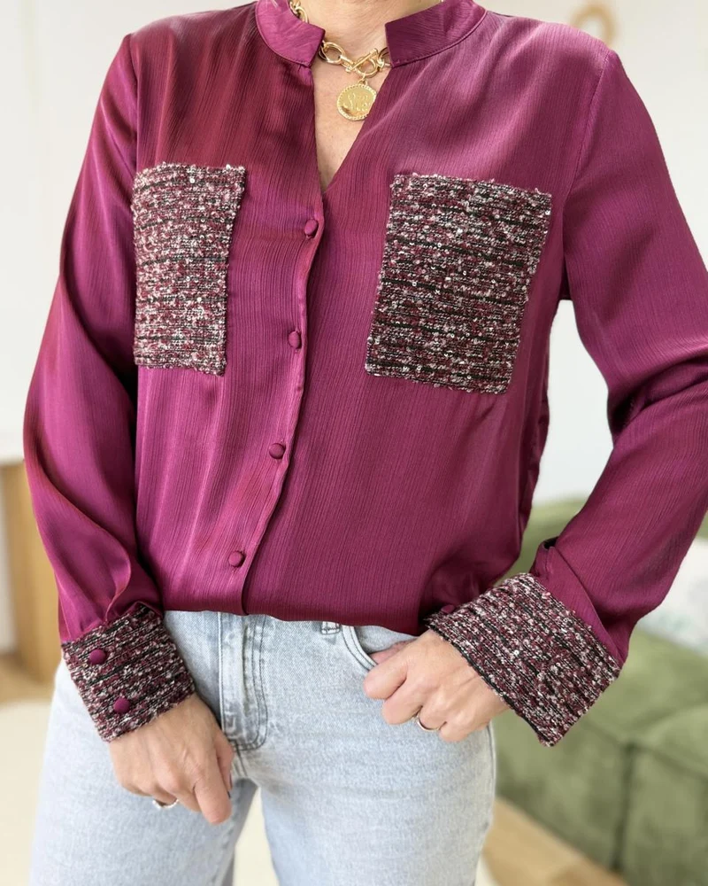 Chemise Gilda bordeaux