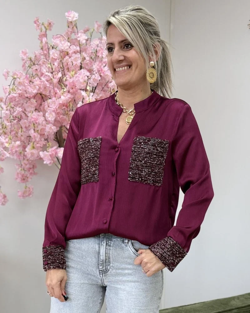 Chemise Gilda bordeaux