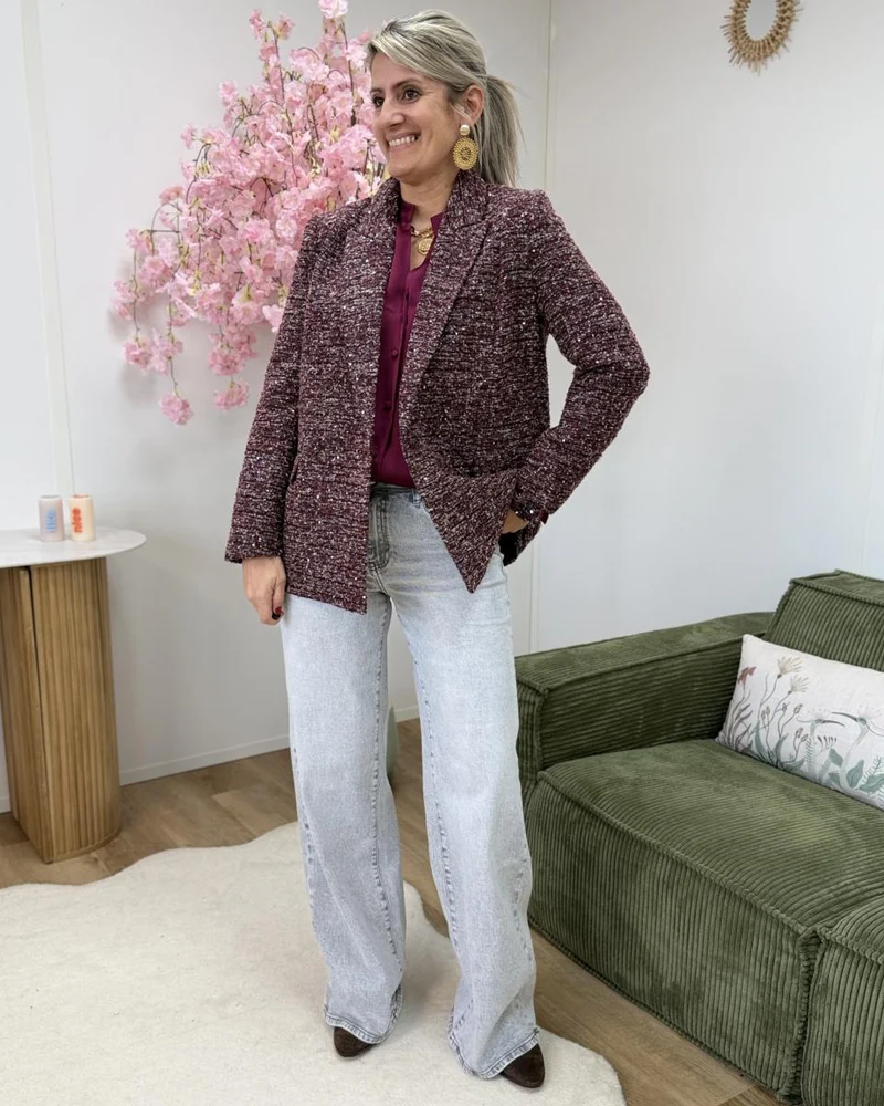 Chemise Gilda bordeaux
