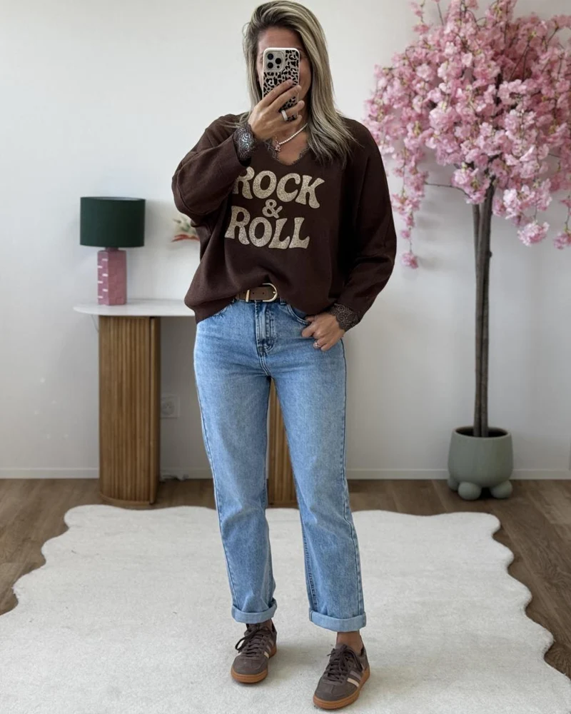 Sous pull dentelle chocolat