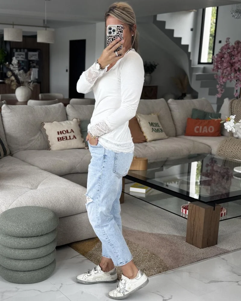 Sous pull dentelle blanc