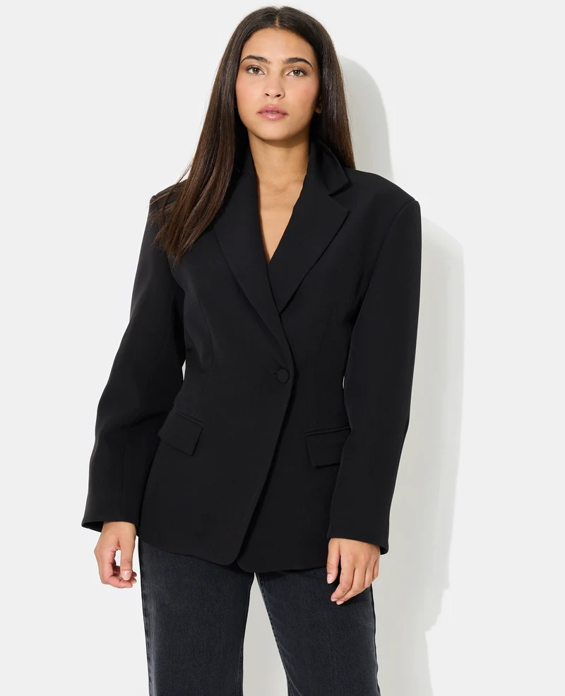 Veste blazer cintrée avec épaulettes