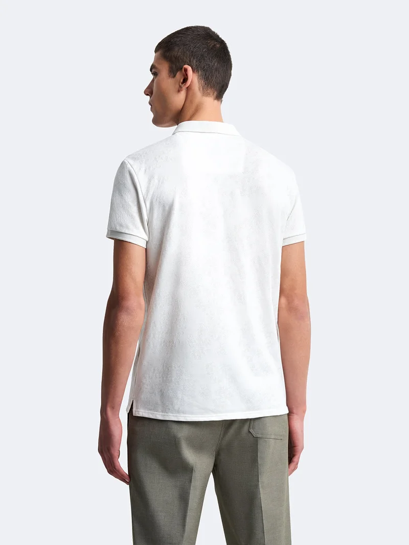 Polo manches courtes en coton à motif