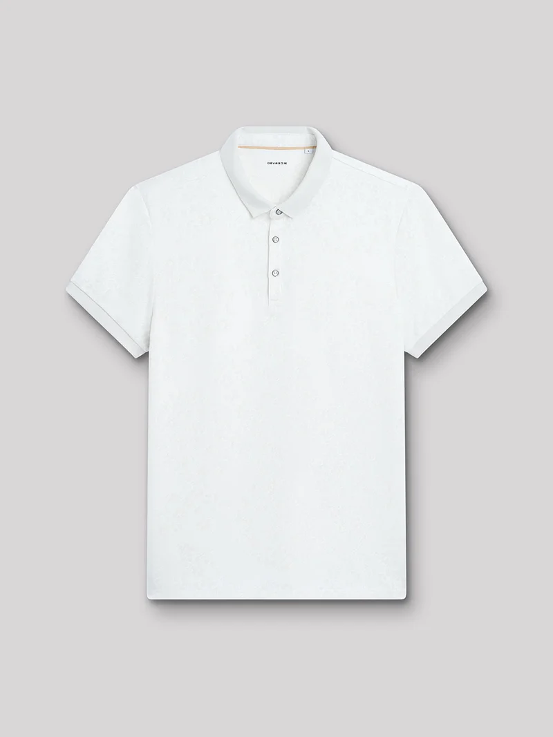 Polo manches courtes en coton à motif