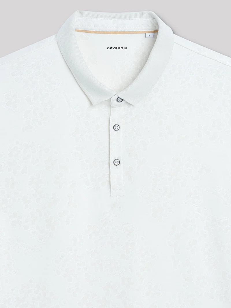 Polo manches courtes en coton à motif