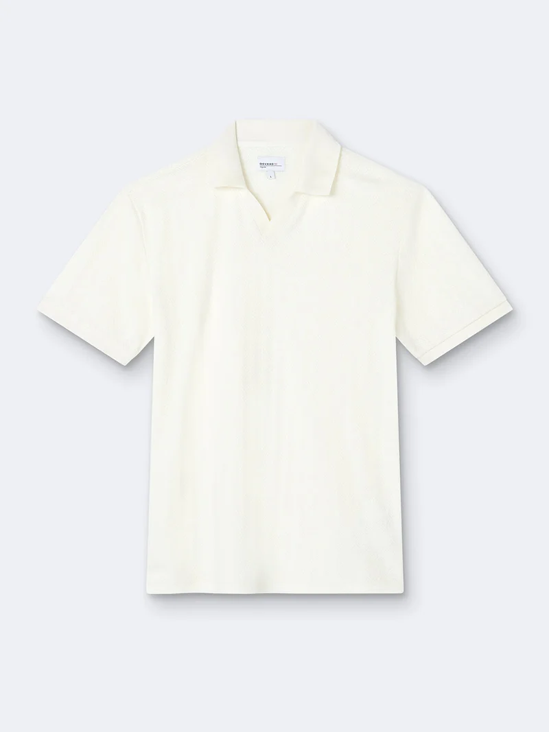 Polo manches courtes en coton à motif